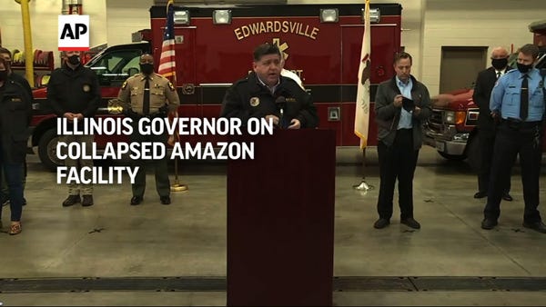 Illinois Governor on collapsed Amazon facility