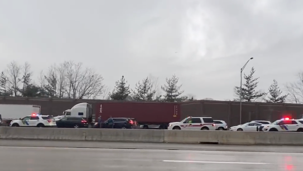 Watch: Traffic at standstill as icy roads cause mu