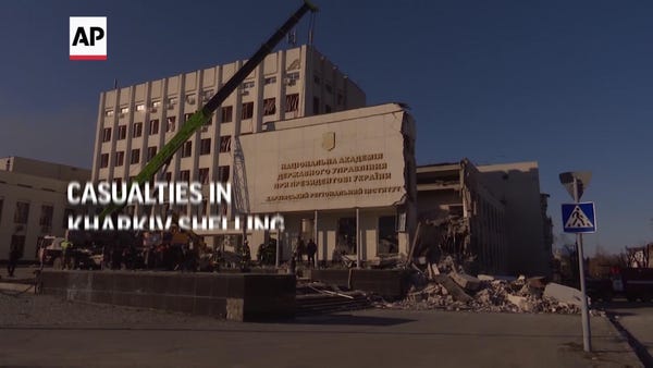Search for survivors after deadly Kharkiv shelling