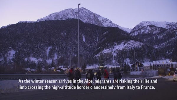 Freezing migrants find help in the Alps 