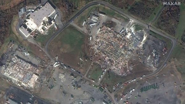 Satellite imagery shows tornado devastation