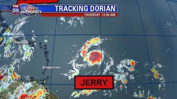 Tropical Storm Jerry gaining strength