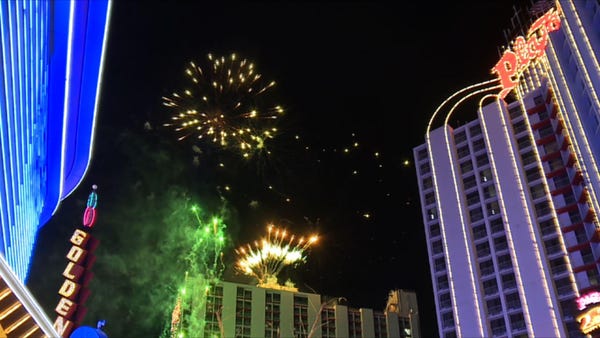 Las Vegas rings in 2021 with fireworks and crowds