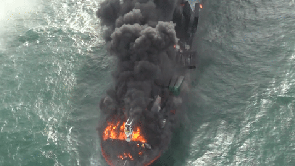 Ship fire continues off Sri Lanka coast