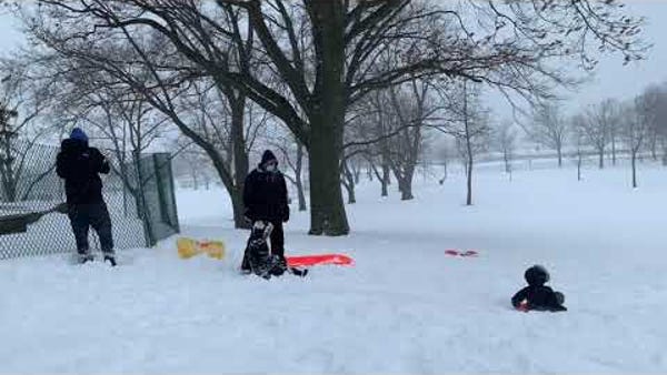 Jersey City Residents Enjoy Snow Day at Lincoln Pa