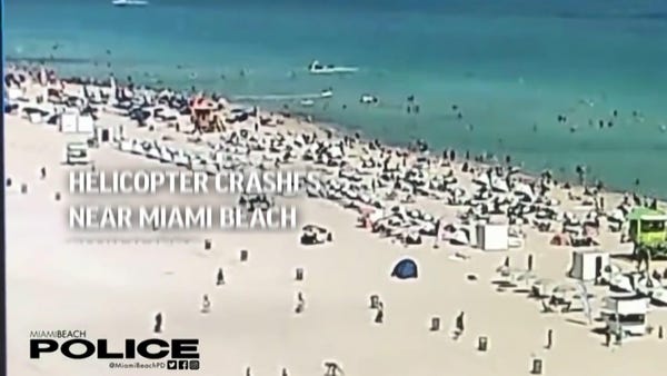 Helicopter crashes near Miami Beach swimmers