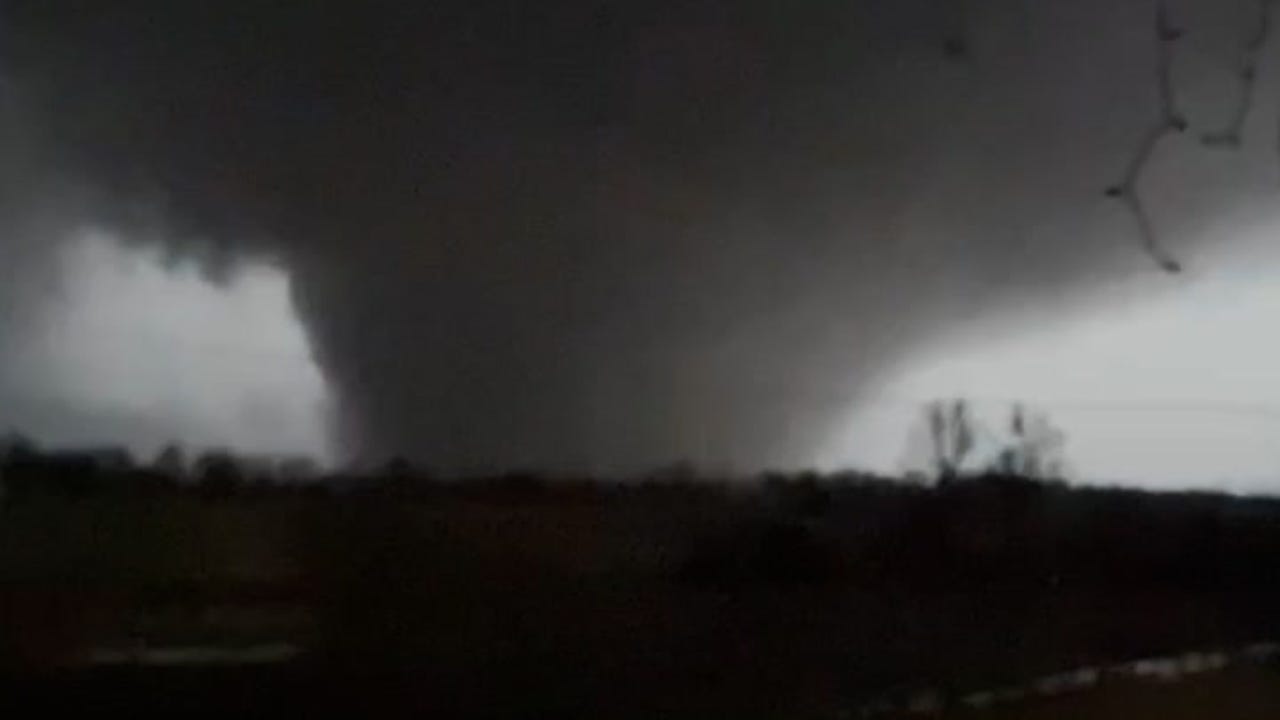 Nighttime tornado devastates the town of Sacramento, Kentucky