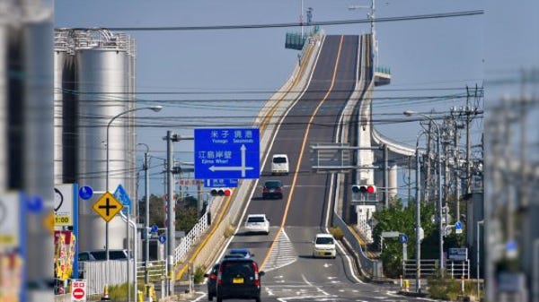Bridge in Japan looks like a roller coaster