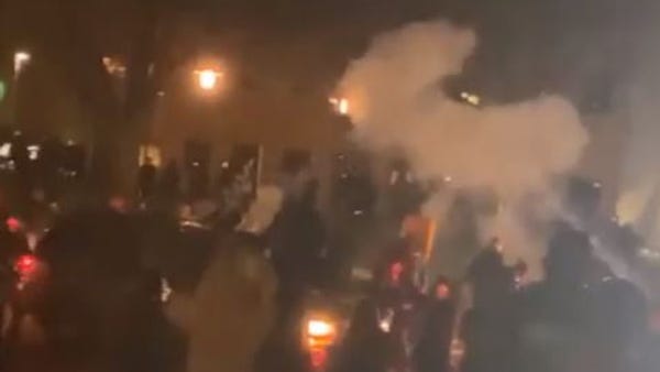 At Duante Wright shooting protest, police use gas