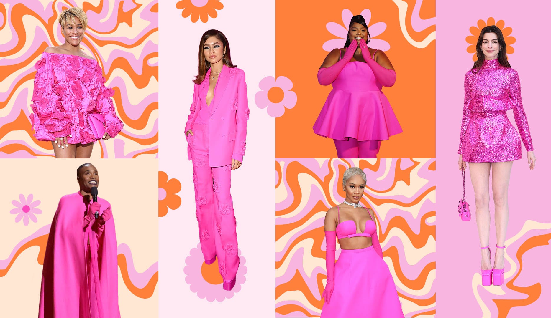 Celebrities in hot pink hues