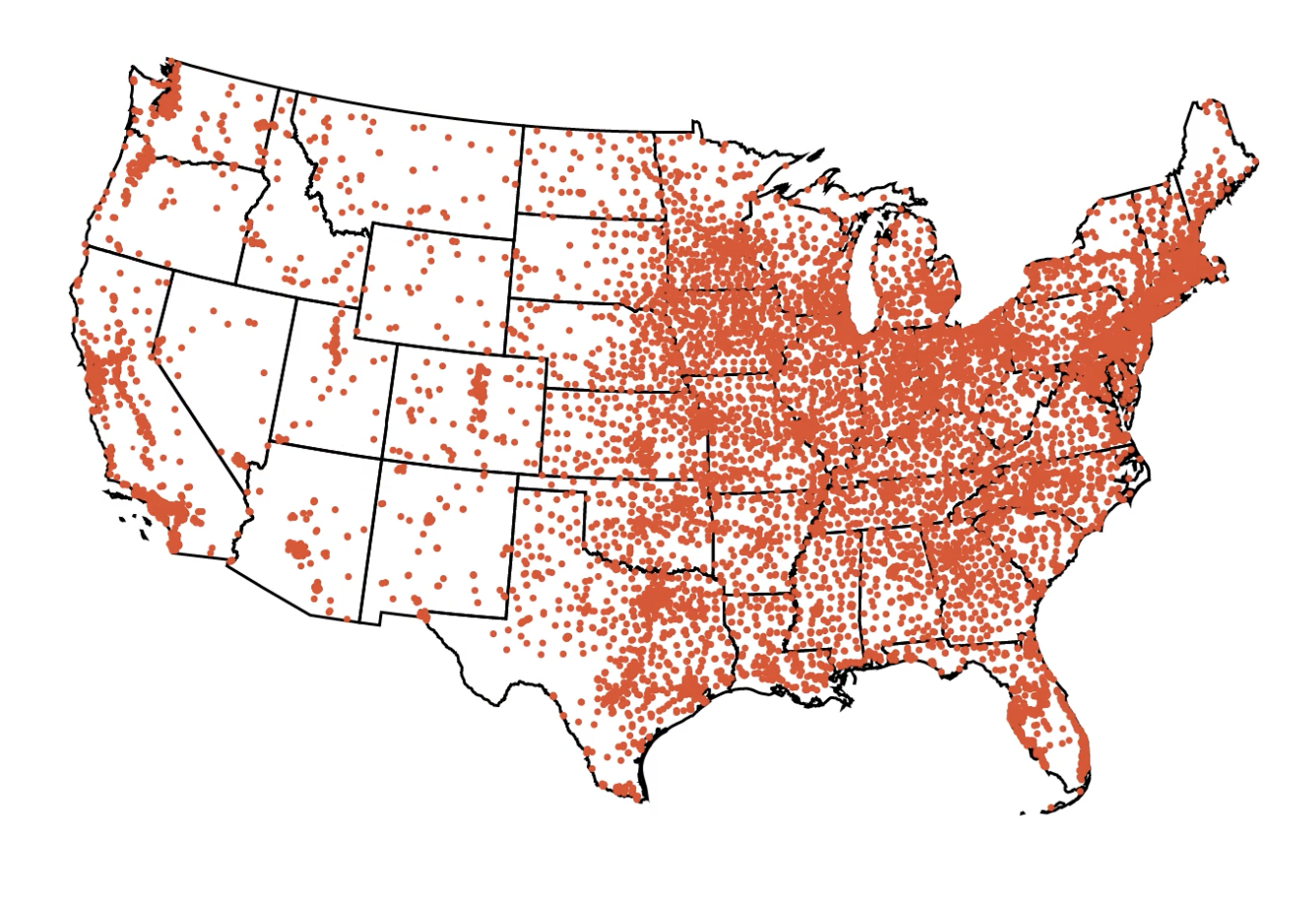 Map of nursing homes.