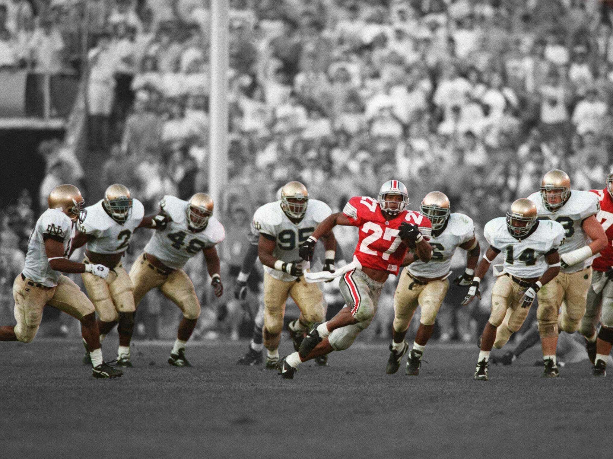Eddie George photo during Ohio State vs. Notre Dame legacy
