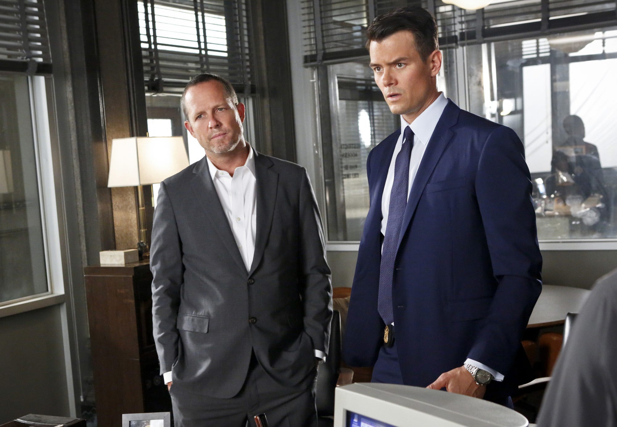 Dean Winters and Josh Duhamel in CBS's "Battle Creek."