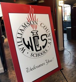 A Williamson County Schools sign.