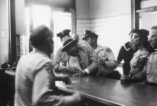 Atlanta police arrest Martin Luther King Jr. and students