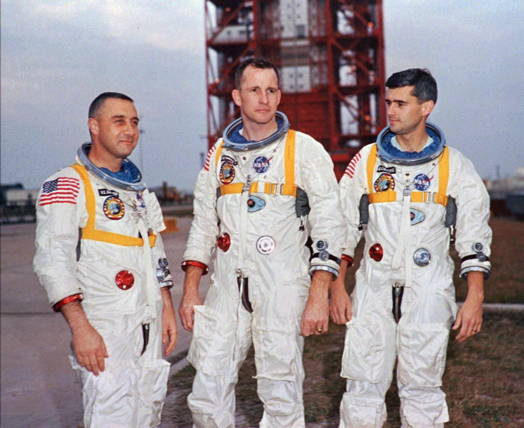 The Apollo 1 crew of Virgi "Gus" Grissom, Ed White and Roger Chaffee