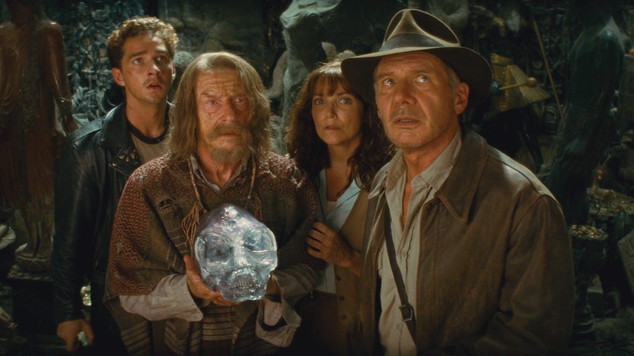Shia LaBeouf, John Hurt, Karen Allen and Harrison Ford starred in 2008's highly disappointing fourth Indiana Jones film, "The Kingdom of the Crystal Skull."