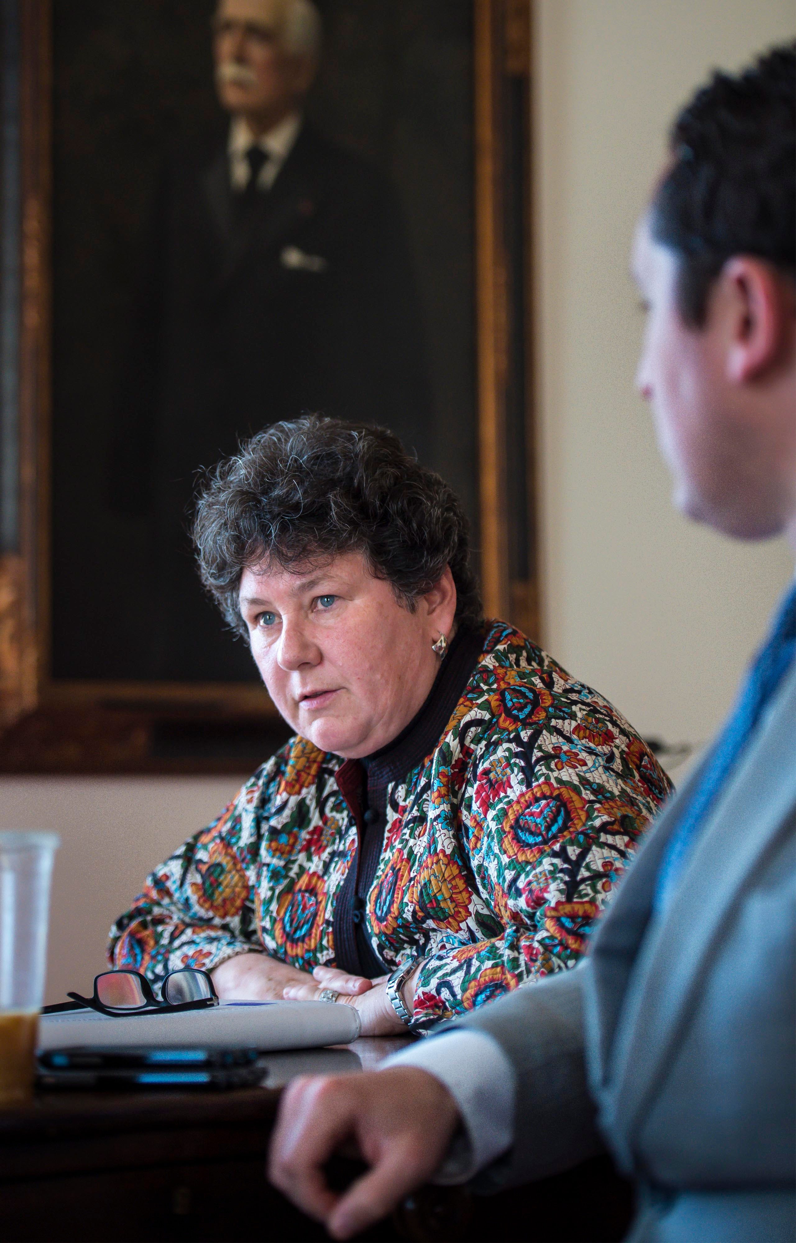 Susan Donegan, the commissioner of the Department of Financial Regulation, discusses the Shumlin administration's oversight of the EB-5 program during an interview at the Statehouse in Montpelier on Wednesday, April 20, 2016.