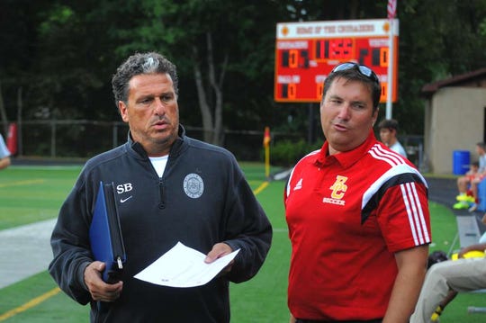 Longtime DePaul boys' soccer coach Steve Beneventine, left, stepped down as head coach after the end of last season and takes on a new position where he will oversee both the boys and girls' programs as Director of Soccer Operations.