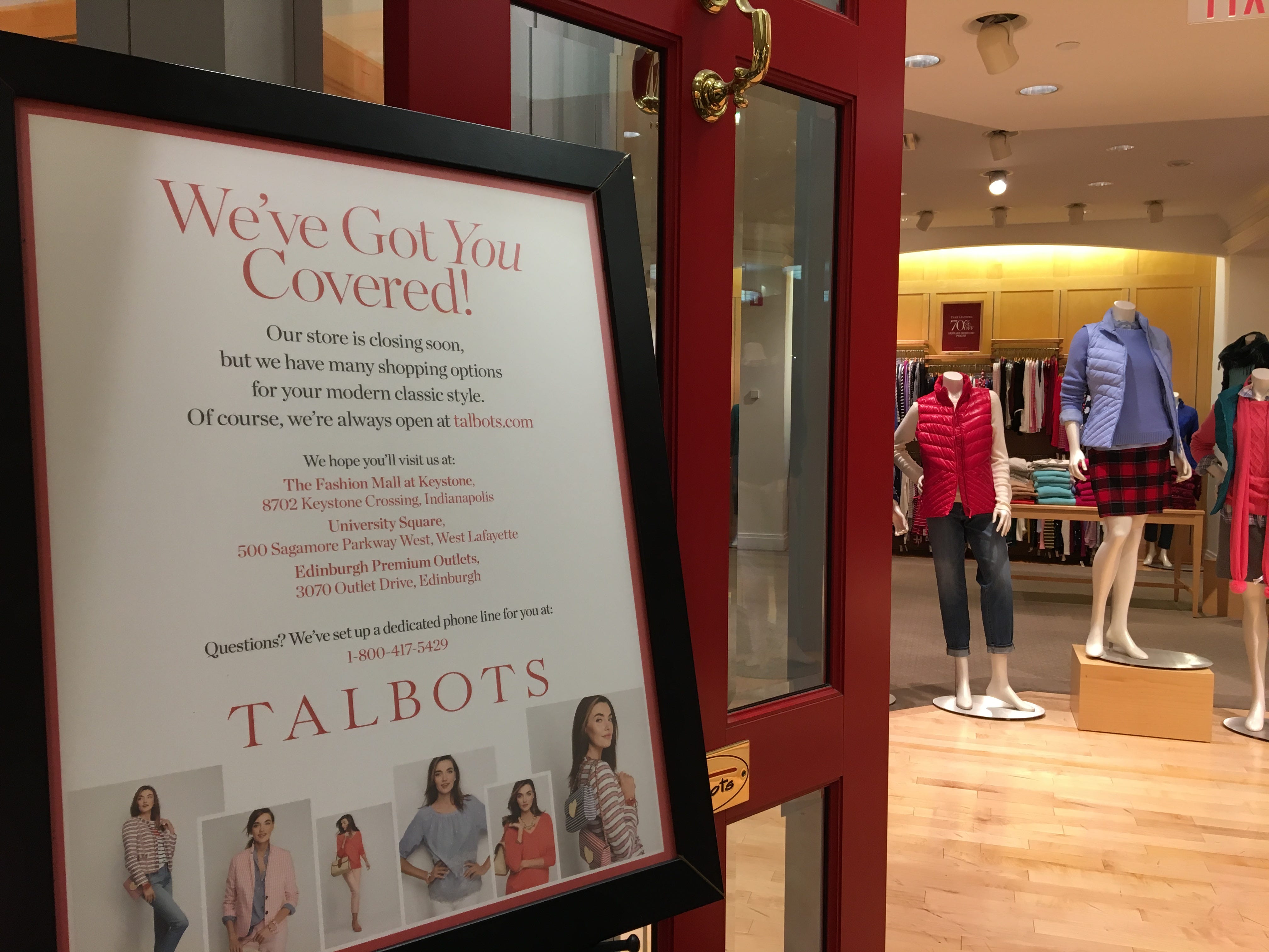 Talbots at Circle Centre to close