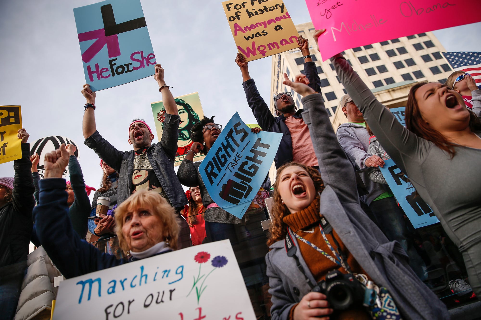 Thousands of women rally in Indy, vow to be heard