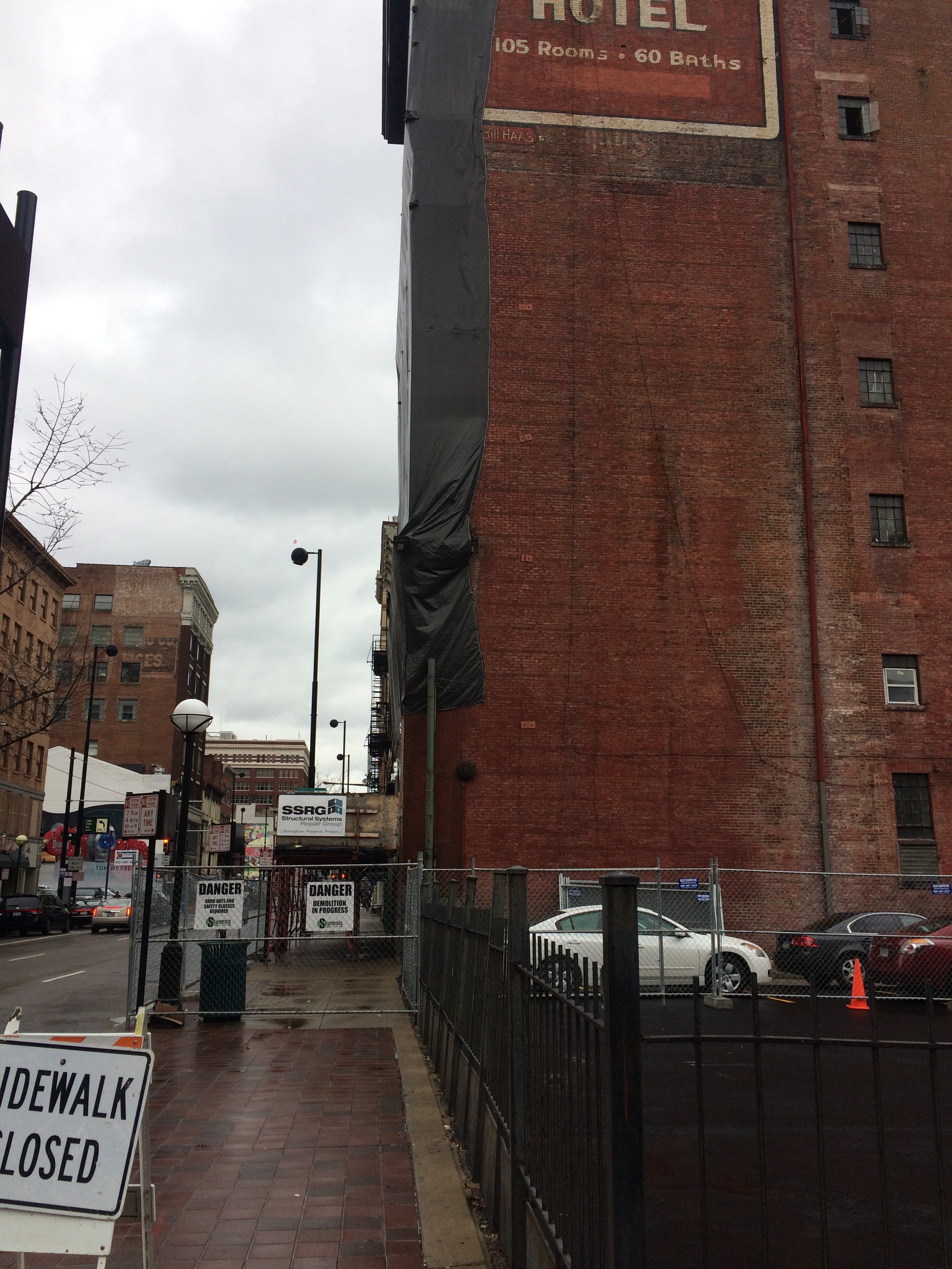 Demolition of Dennison Hotel halted temporarily over shared wall