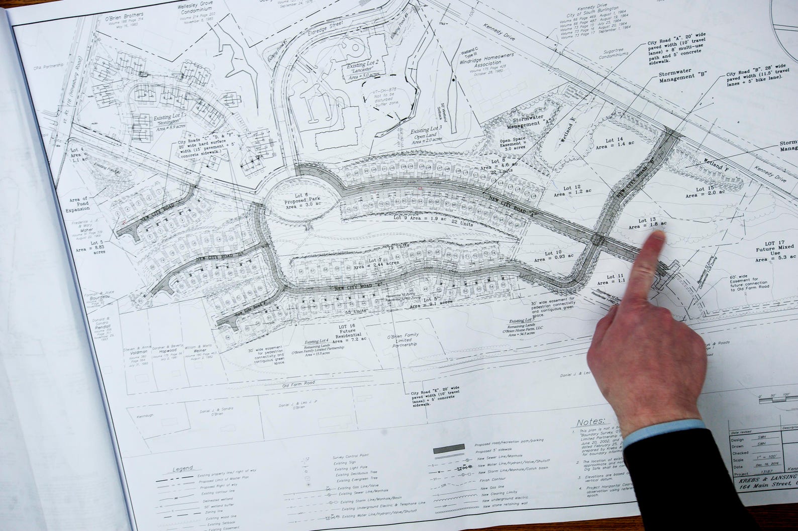 Evan Langfeldt, CEO of the O'Brien Brothers Agency, describes a planned residential development in South Burlington on Tuesday, February 28, 2017. The project is between Old Farm Road, Kimball Avenue and Route 116.