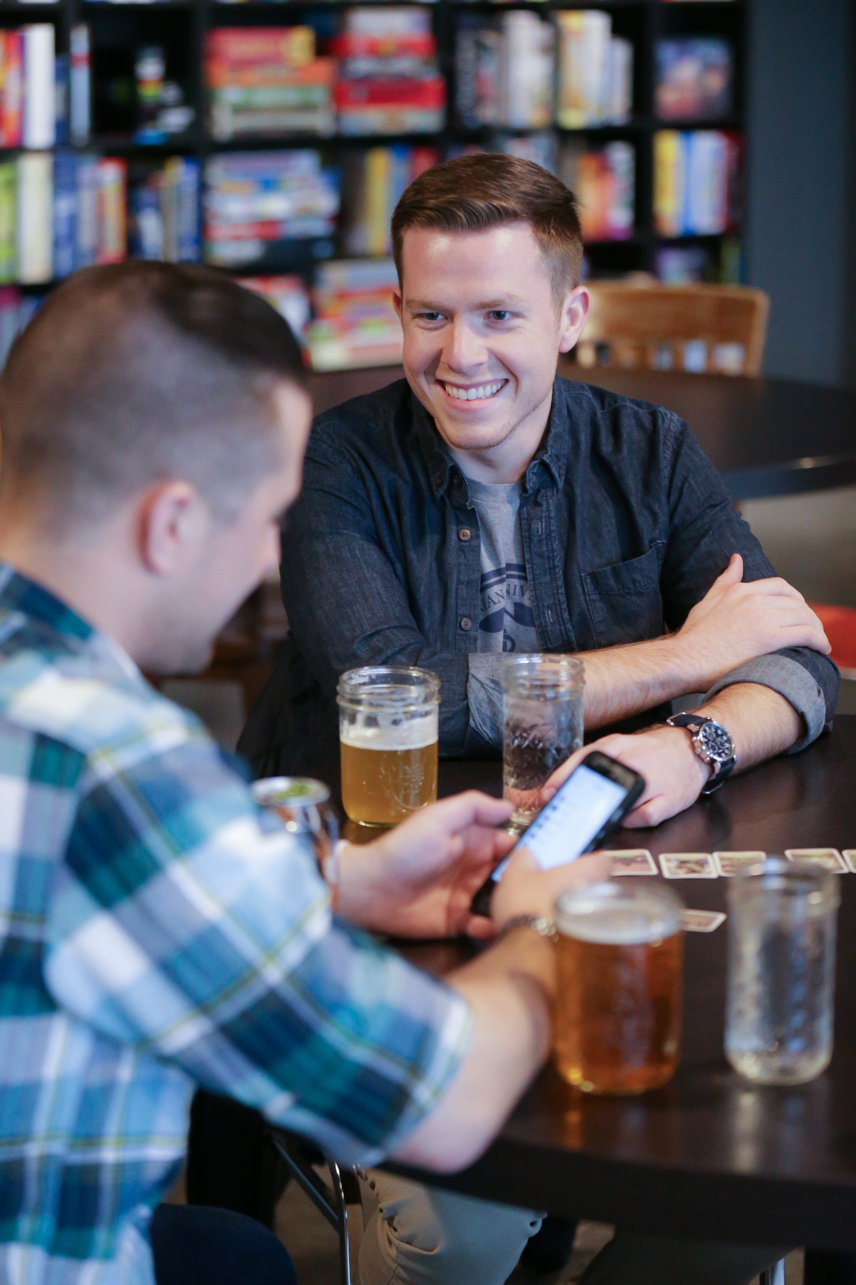 Beer and board games together on Mass Ave.