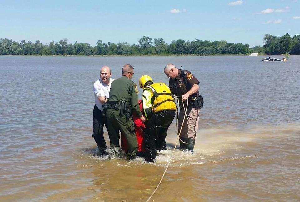 Indiana agencies team up to save Bloomington man stuck in flood waters