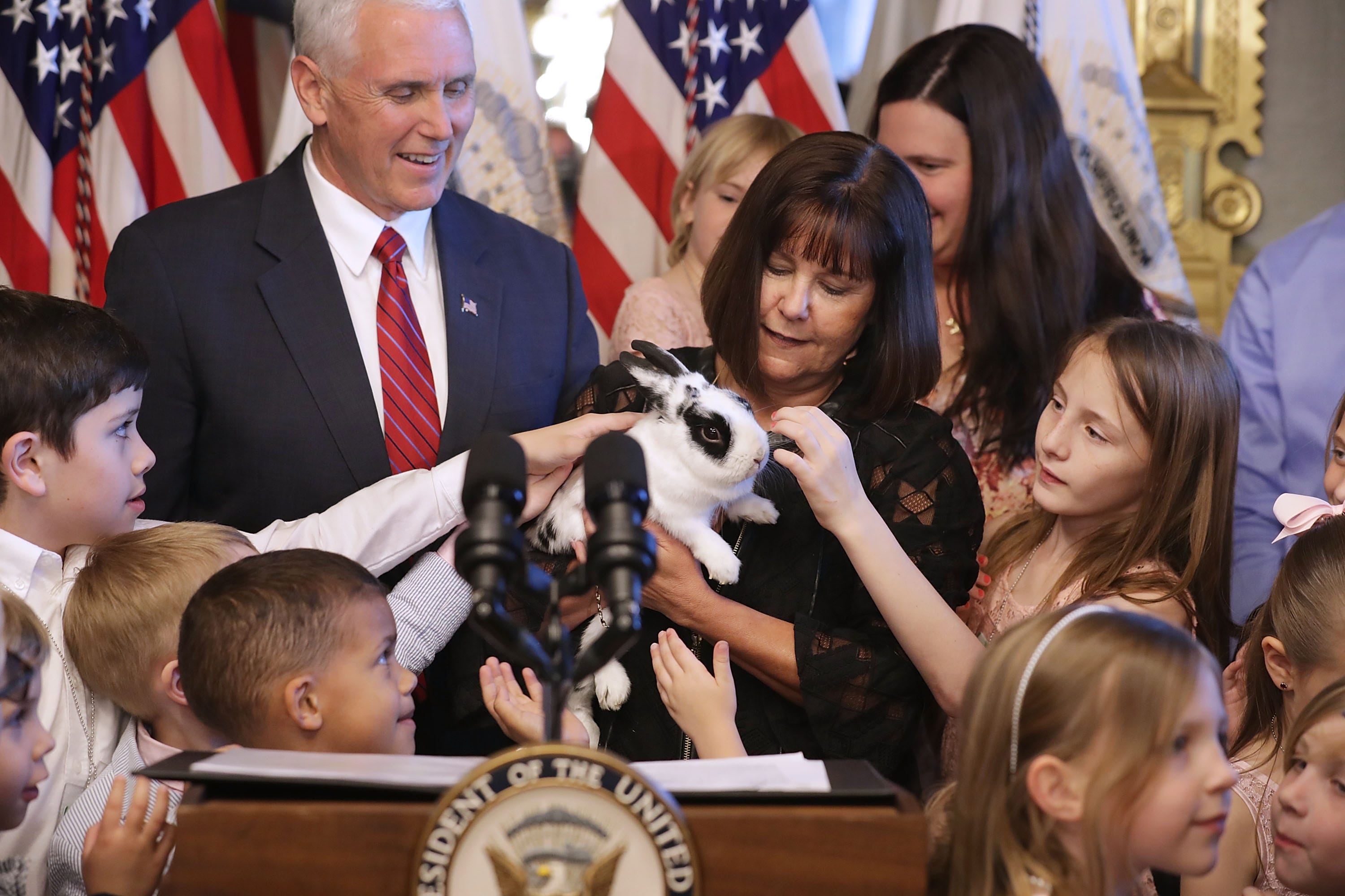 Vice President Pence's wife and daughter write book about family bunny, Marlon Bundo