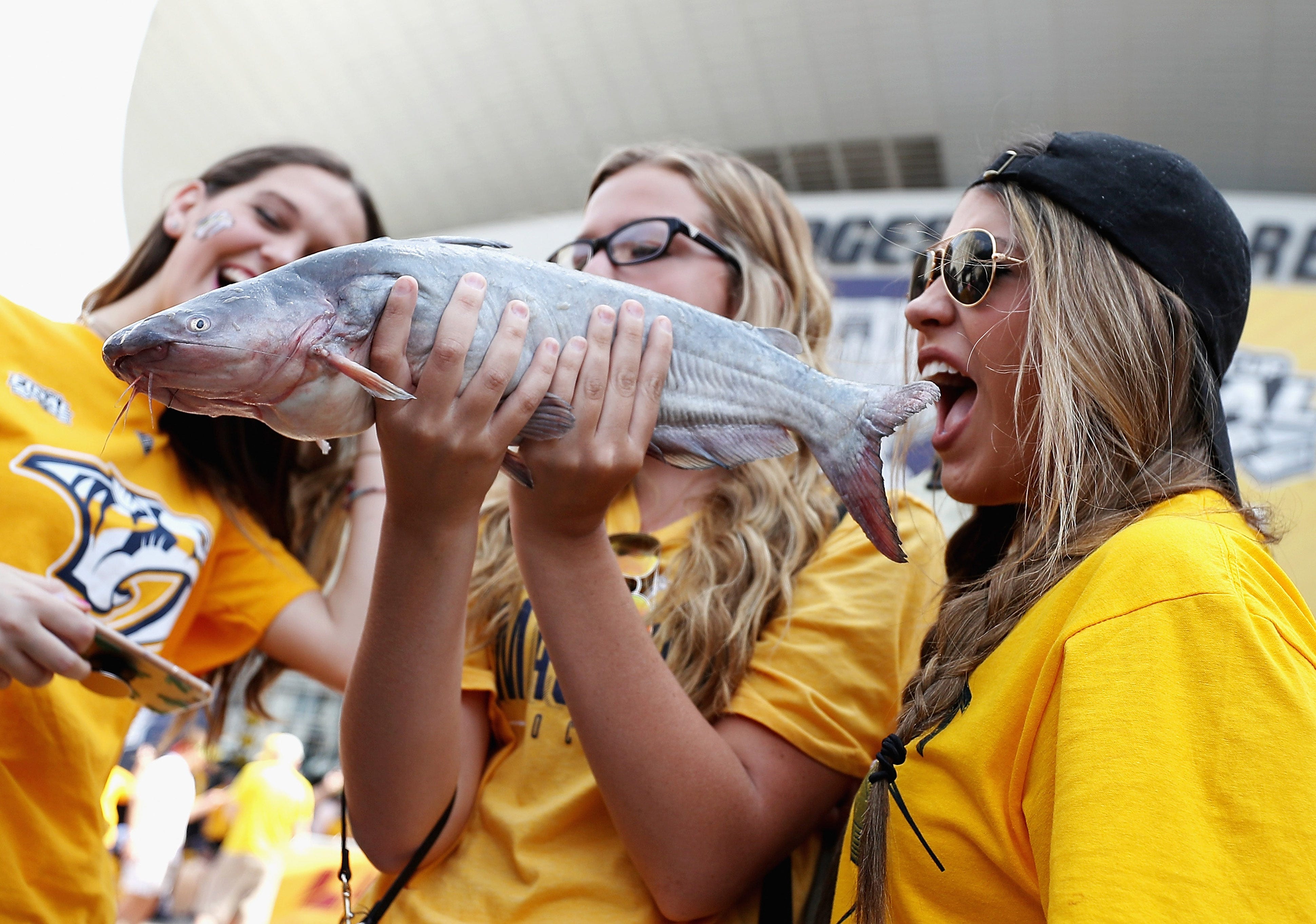 See catfish Preds fans threw on ice in Game 3.
