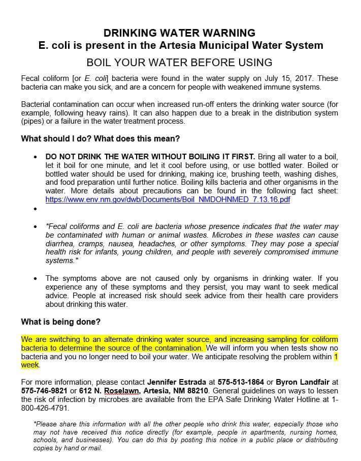 Bacteria In Drinking Water Symptoms