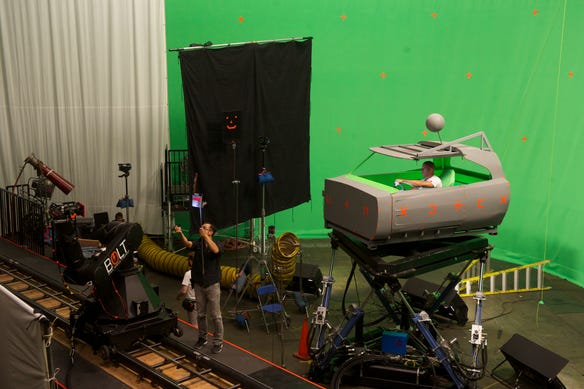 Diesel is seen working the green screen behind-the-scenes production on Universal's "Fast & Furious- Supercharged" ride in Orlando.