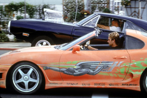 Vrooooooooom! Paul Walker, foreground, and Vin Diesel in a scene from "Fast & Furious."
