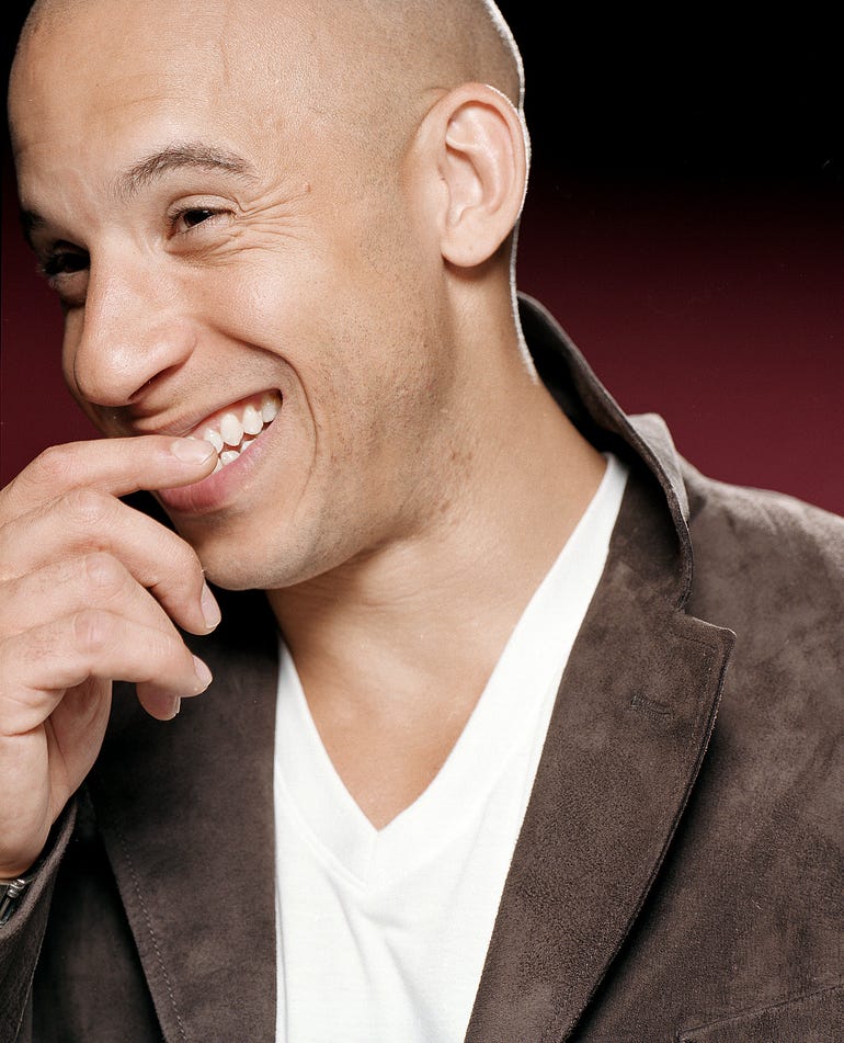 Vin Diesel is all smiles as he promotes his film "XXX."