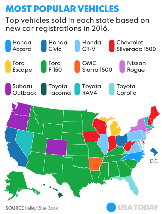 Image result for most popular vehicle by state