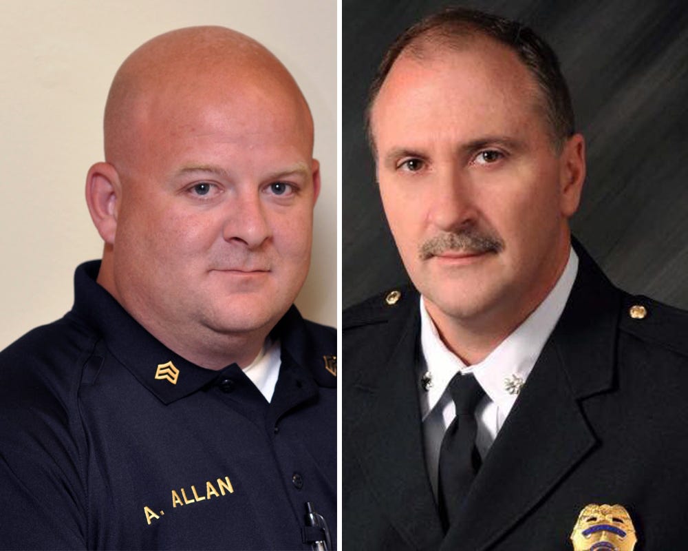 2 police officers who died Thursday honored in ceremonial processions