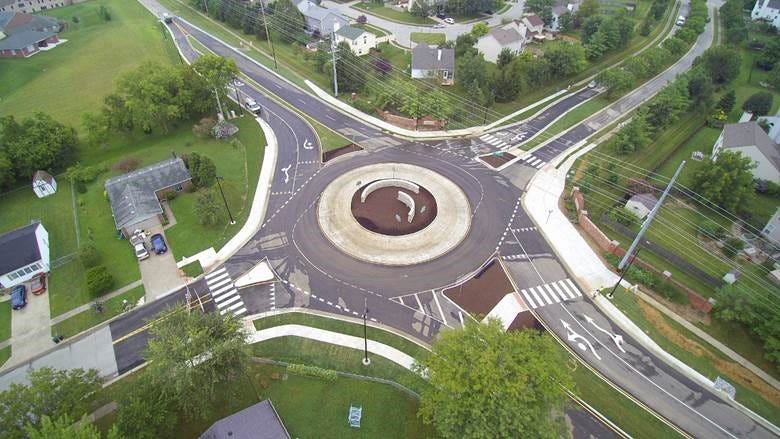 Greenwood's new roundabout is expected to help school traffic