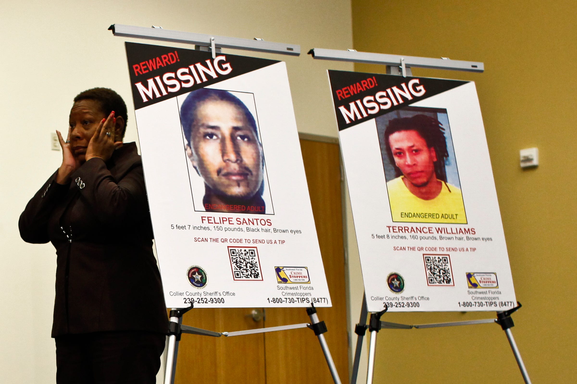 Marcia, the mother of Terrance Williams, at a 2013 press conference about the disappearances of her son and Felipe Santos.