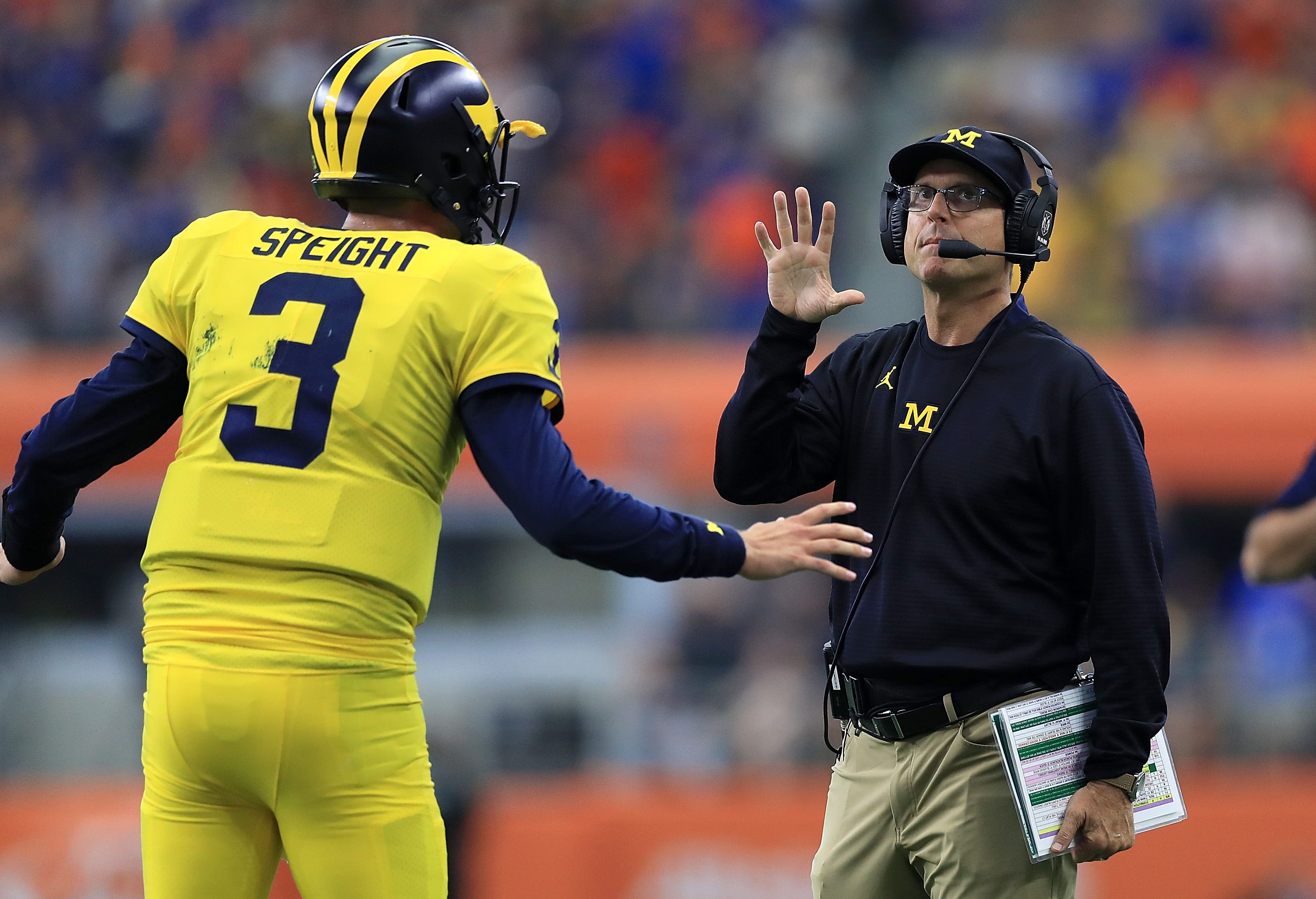 Harbaugh briefly sat Michigan's Wilton Speight to calm down vs. Florida