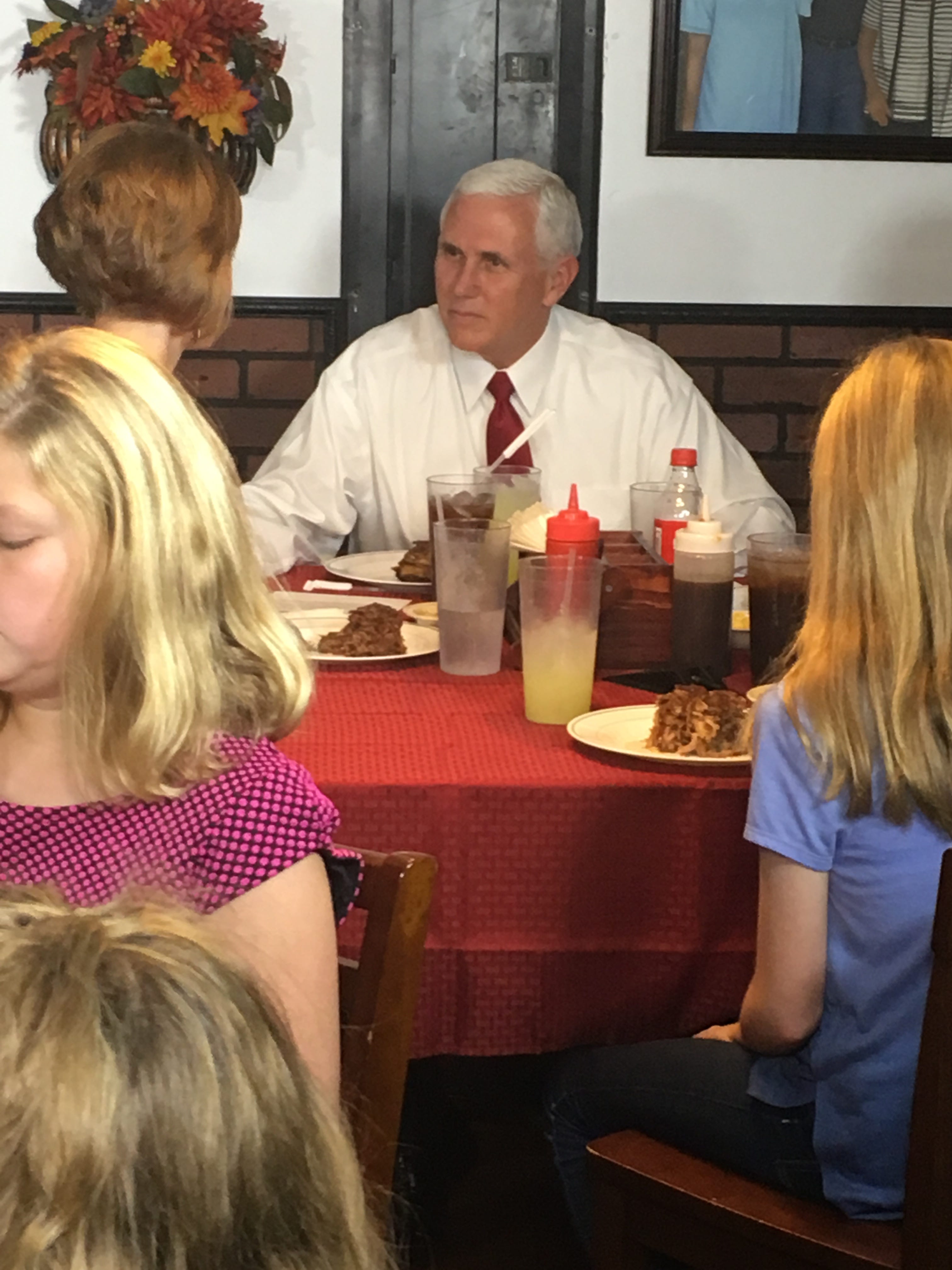 Vice President Pence gives lucky Anderson students a signed permission slip to miss school