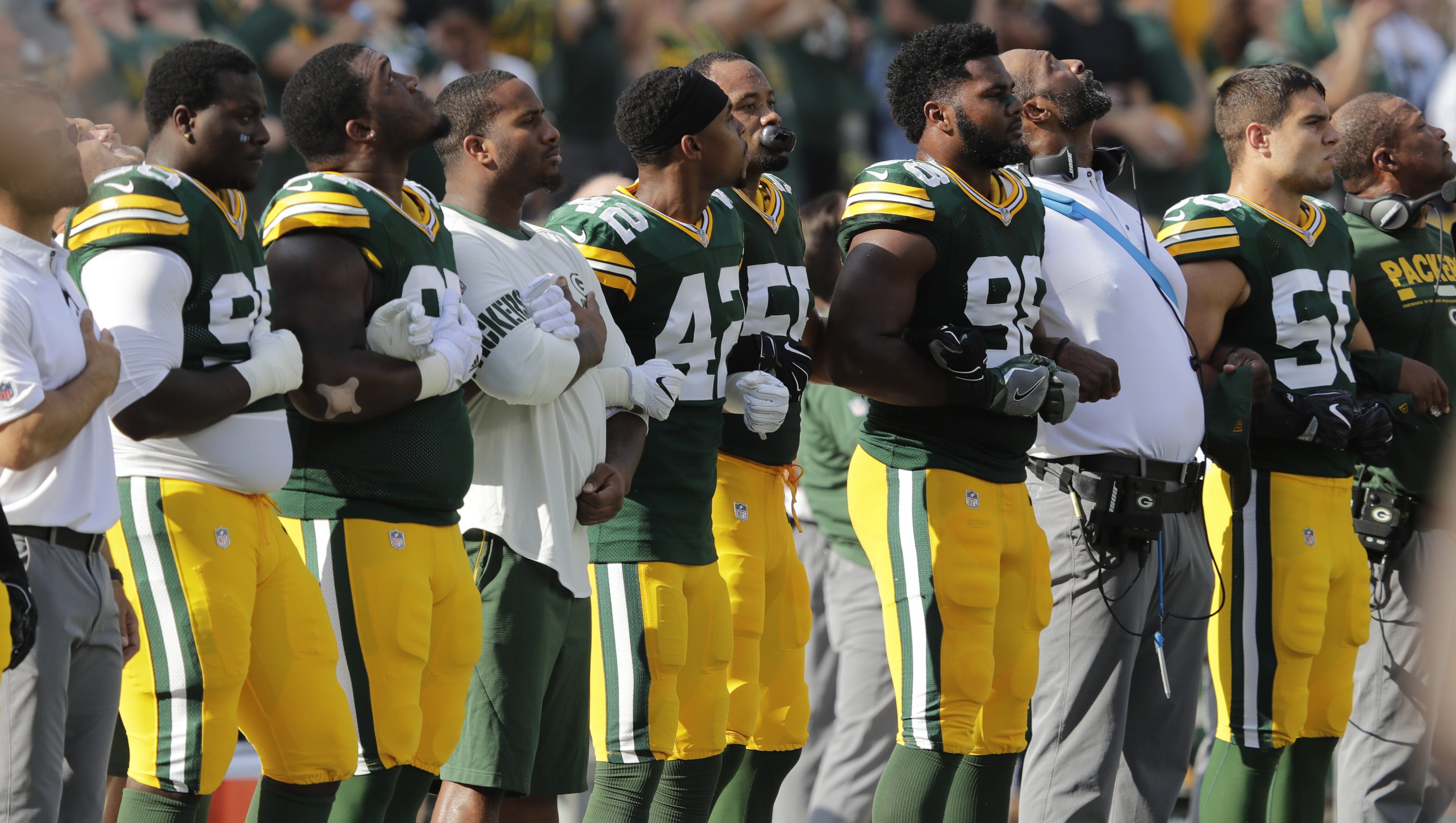 Player Protests Black National Anthem Divide Green Bay Packers Fans