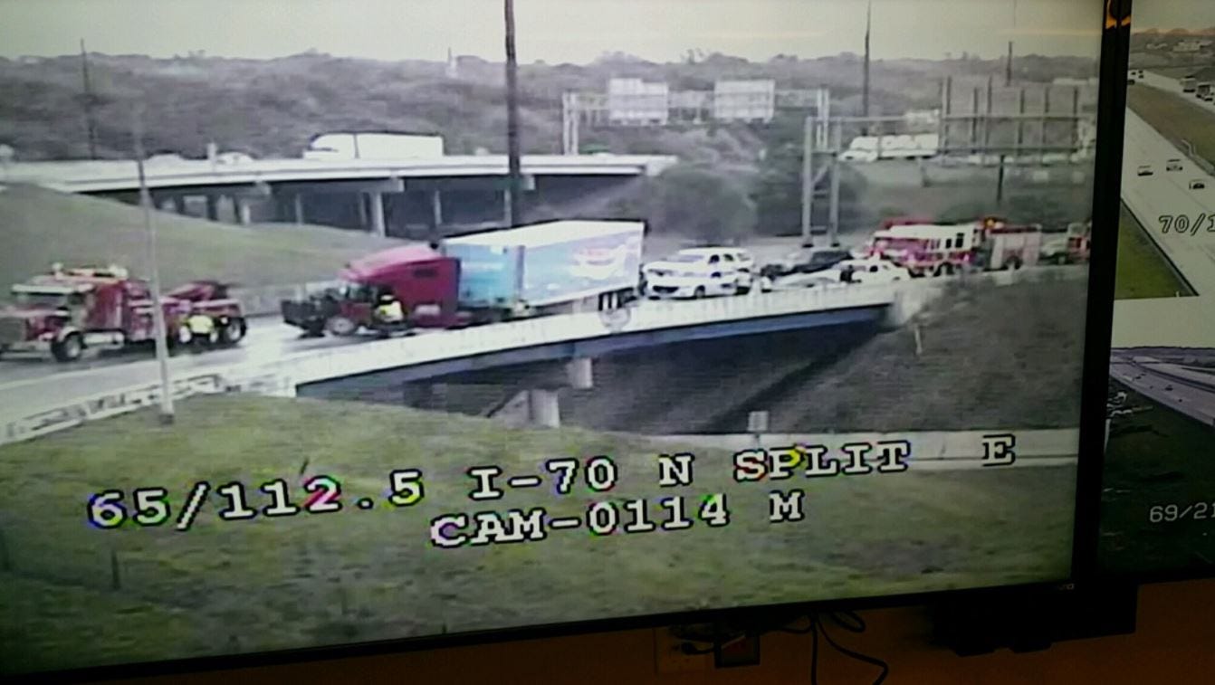 2 separate semis crash into bridges, send concrete crashing onto interstates