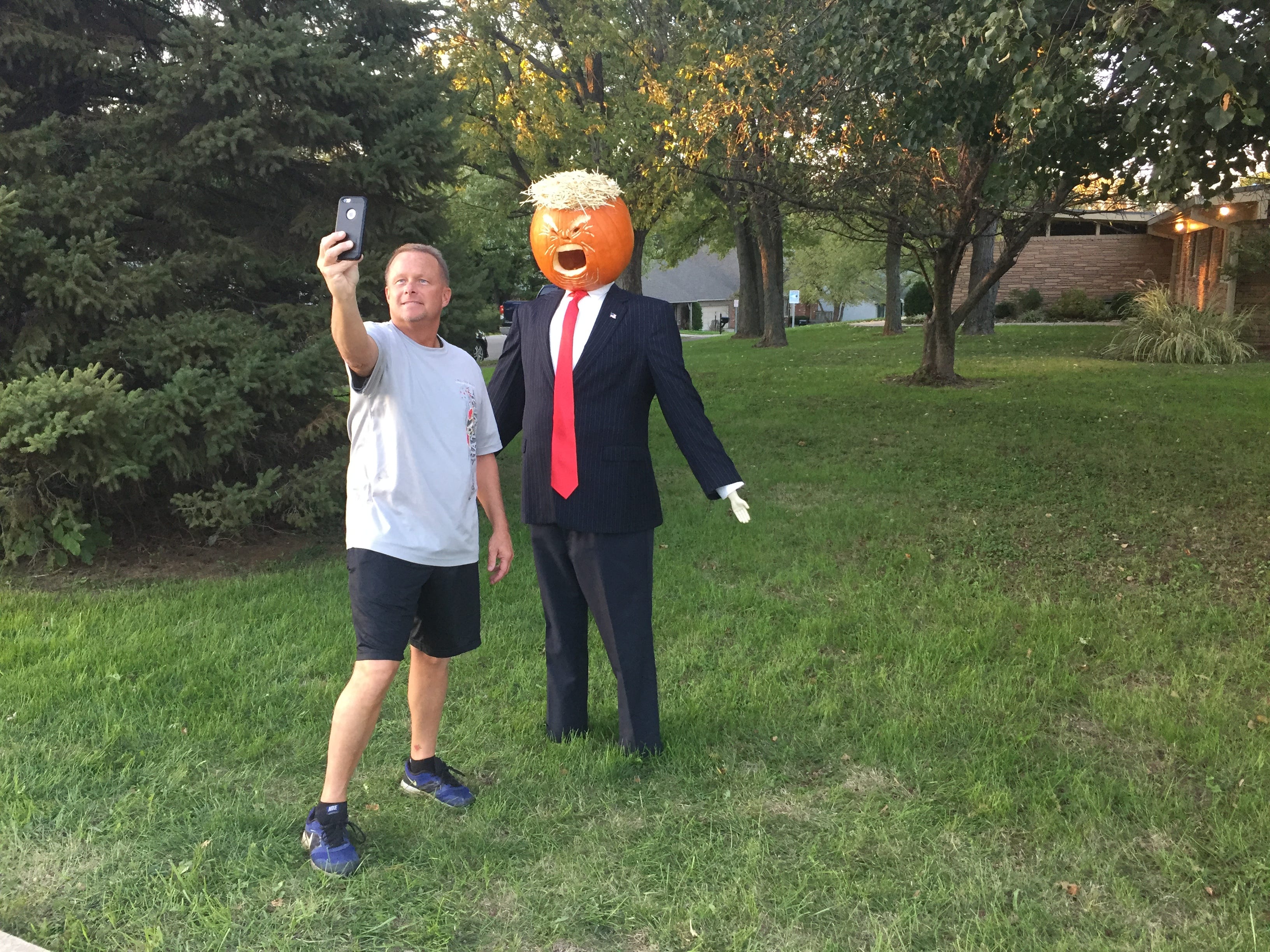 Yes, Carmel has a life-size Trump pumpkin standing by Main Street