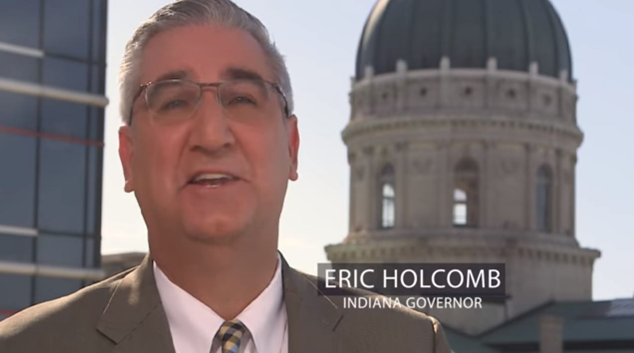 In new ad, Indiana Gov. Eric Holcomb thanks Illinois House speaker for creating Hoosier jobs