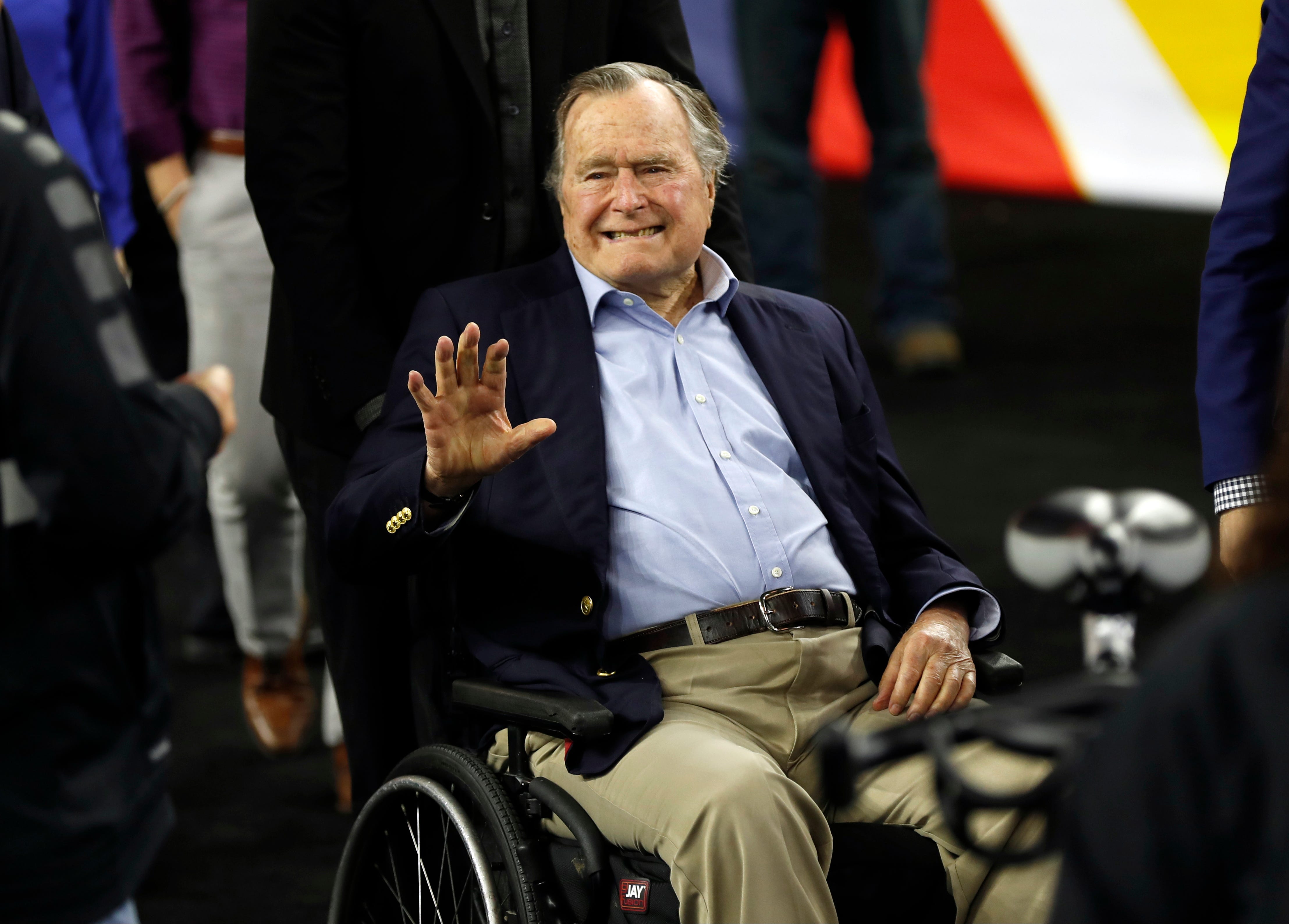 George H.W. Bush taken to hospital with infection day after wife's funeral, 'appears to be recovering'