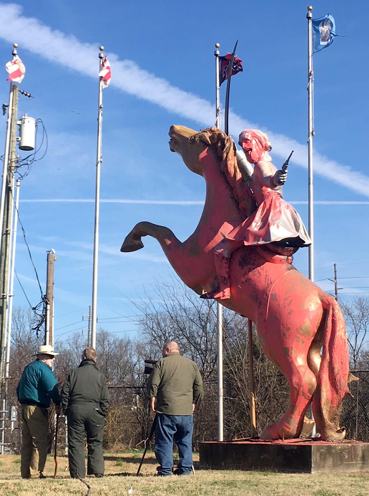 Nashville Nathan Bedford Forrest statue off I65 painted pink, owner