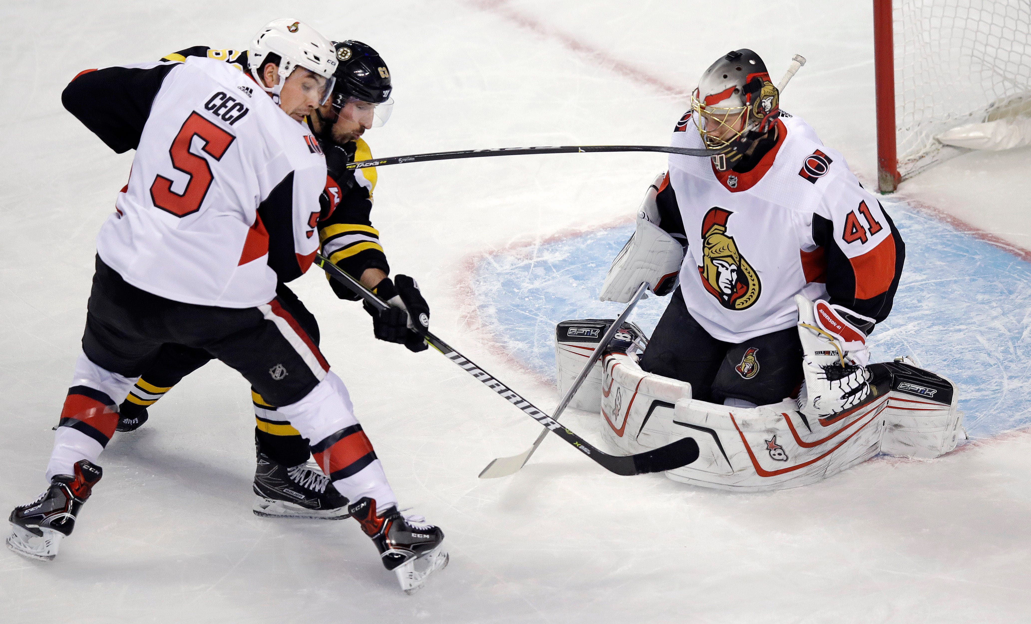 Nash scores 2 goals as surging Bruins beat Senators 5-1