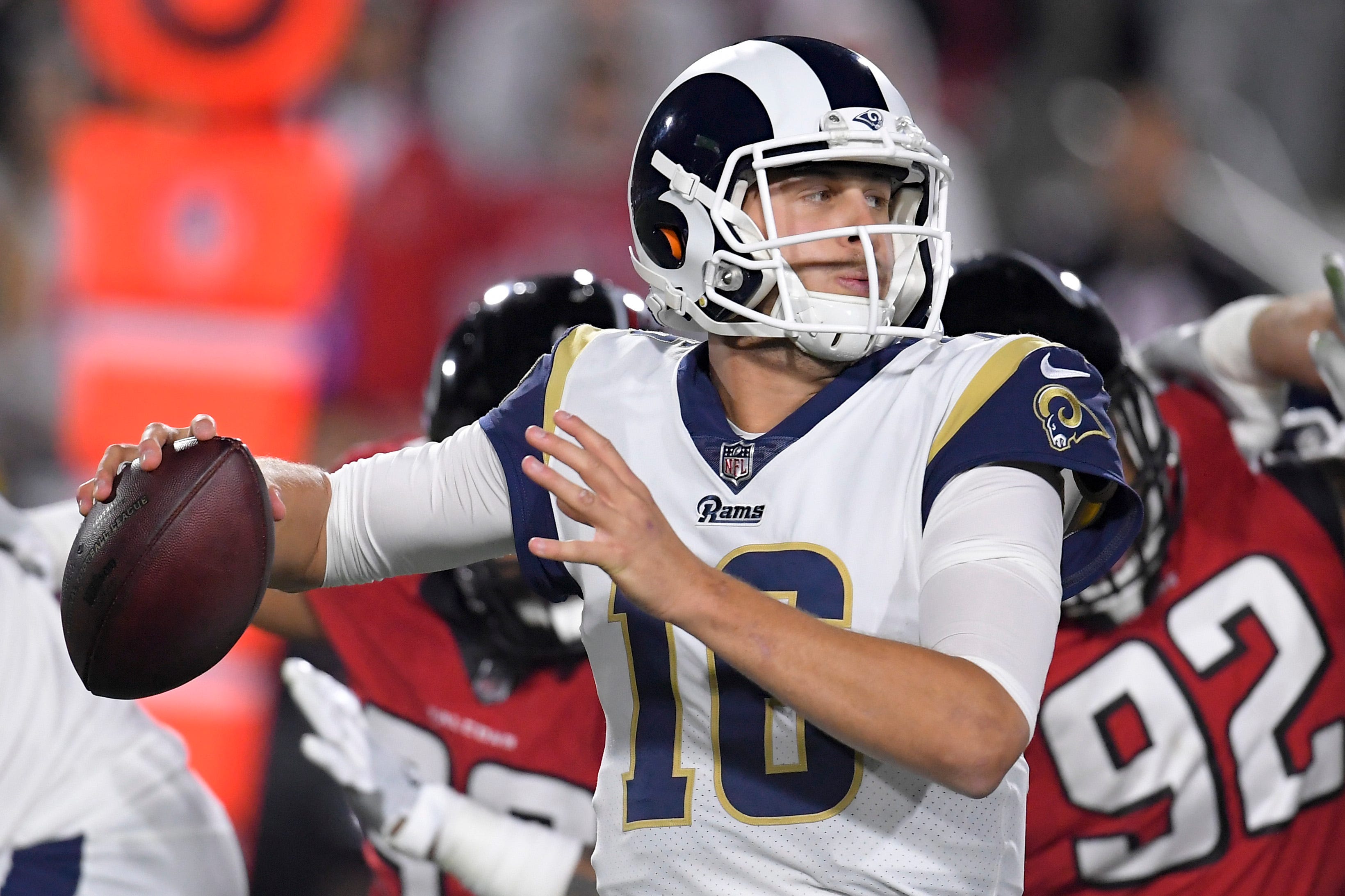 The Latest: Falcons grab 13-0 lead over Rams