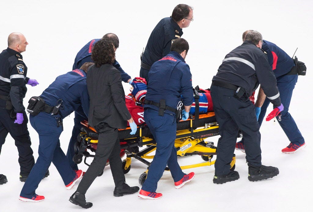 Canadiens' Phillip Danault released from hospital after being hit in head with puck